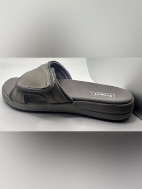 Propet Men's Gray Adjustable Slide Sandals